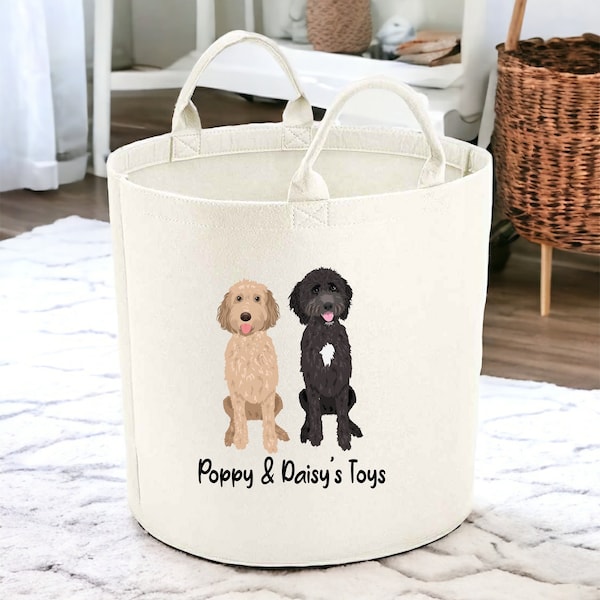 Personalised Dog Toy Tub | Toy Box | Custom Dog Image Photo | Personalised Dog Owner Present | Christmas Gift | New Puppy Dog | Basket