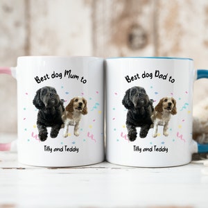 Best Dog Mum Dog Dad Photo Mug | Own Dog Photograph Picture | Dog Owner Gift Present | Christmas Gift Dog Lover | Puppy Pets Dog Xmas