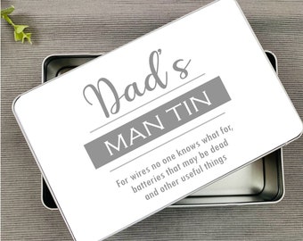 The MAN TIN Personalised Gift, Mens Gift Ideas, Personalised Tin, Dad, Grandad, Uncle, Brother, Son, Dad Gift Idea, Birthday Gift, Treat Tin