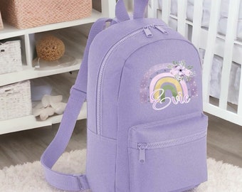 Personalised Purple Rainbow Back Pack | Rucksake | Back to school | Children's Bag | Birthday | School Bag | Girls Backpack | Purple