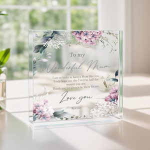 Personalised Wonderful Mum Acrylic Block | First Mother's Day Valentines Gift | Gift From Daughter Son Kids | Mama Present Keepsake