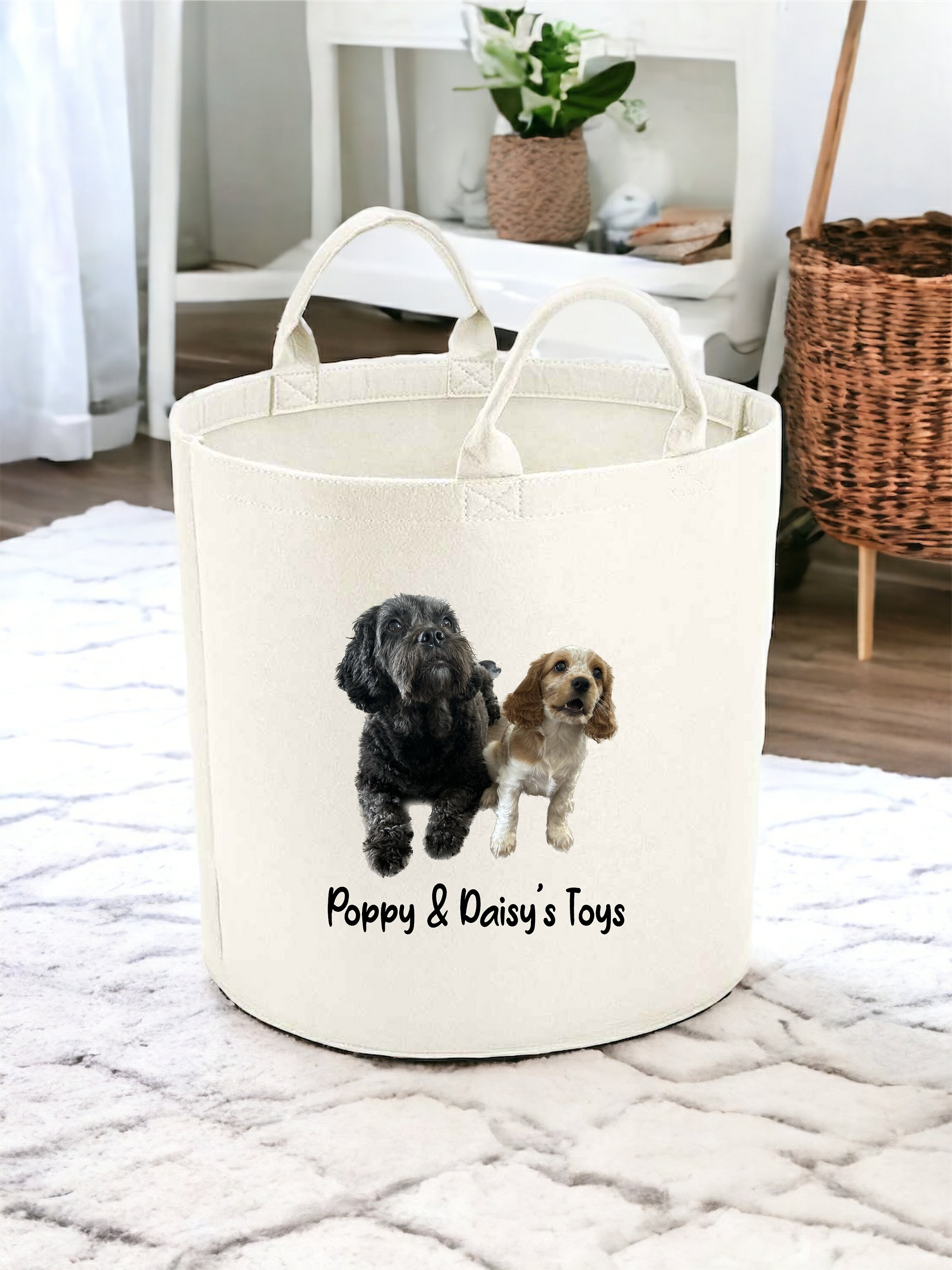 Personalized Dog Toy Basket Pet Dog Accessories Storage Box Free