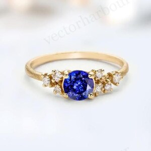 Antique Tanzanite Dainty Engagement Ring 925 Silver Minimalist Wedding Ring Vintage Tanzanite Bridal Promise Ring Unique Engagement Ring