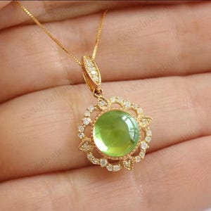 Art Deco Peridot Pendant For Her Rose Gold Peridot Wedding Pendant Antique Style Pendant Unique Handmade Pendant 925 Sterling Silver Pendant