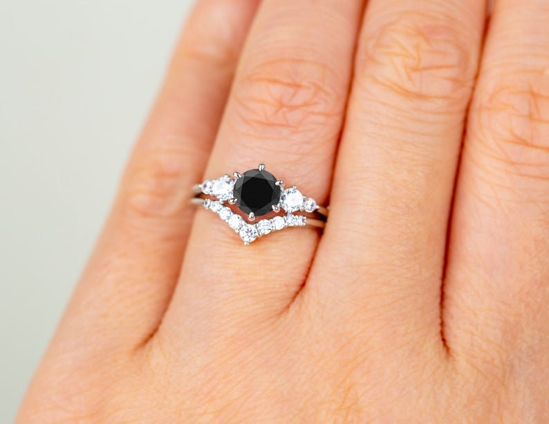 black onyx engagement ring