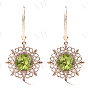 Pendientes de peridoto antiguo para mujeres Pendientes de boda de diseño de filigrana únicos 925 Pendientes de novia de peridoto de plata Regalo de aniversario para mujeres