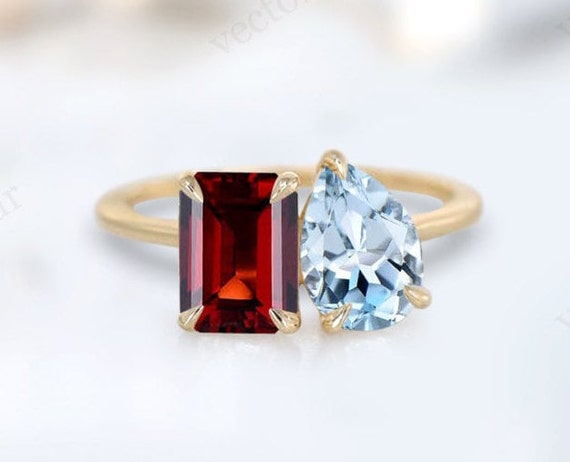 Ready to Ship - Mosaic Lab Grown Cushion Cut Diamond Sapphire & Garnet –  ARTEMER