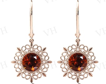 Antieke Maderia Citrien oorbellen 925 zilveren vintage filigraan ontwerp bruiloft oorbellen Art Deco stijl oorbellen unieke huwelijkscadeau voor vrouwen