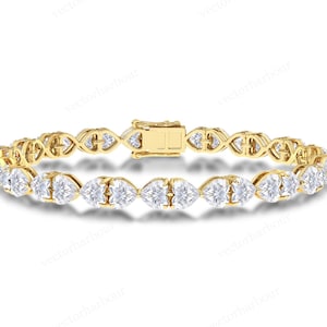 Moissanite Tennis Bracelet For Women Unique Moissanite Wedding Bracelet Rose Gold Bracelet Vintage Style Bracelet Art Deco Anniversary Gift