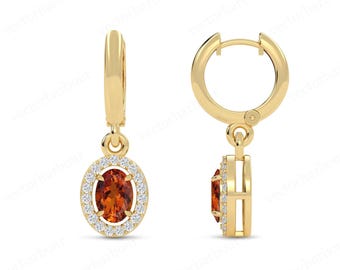 Maderia Citrien Oorbellen Voor Vrouwen 925 Zilveren Citrien Bruiloft Oorbellen Art Deco Halo Oorbellen Unieke Handgemaakte Oorbellen Vintage Oorbellen