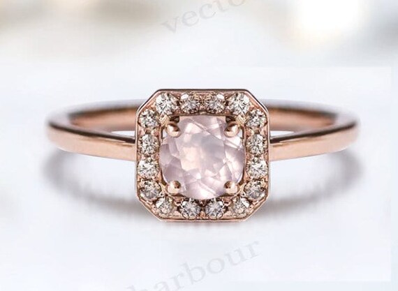Antique rose quartz ring deals