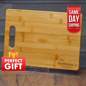 Cutting Board Personalized Bamboo Cutting Board Custom Engraved Wedding Gift Housewarming Gift Charcuterie Board Kitchen Gift For Family