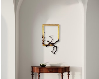 Fusion Frame Driftwood Wall Art Frame Design Solid Natural Wood Handmade Frame Sculpture Branch Art Picture Frame Wall Hanging WABI SABI