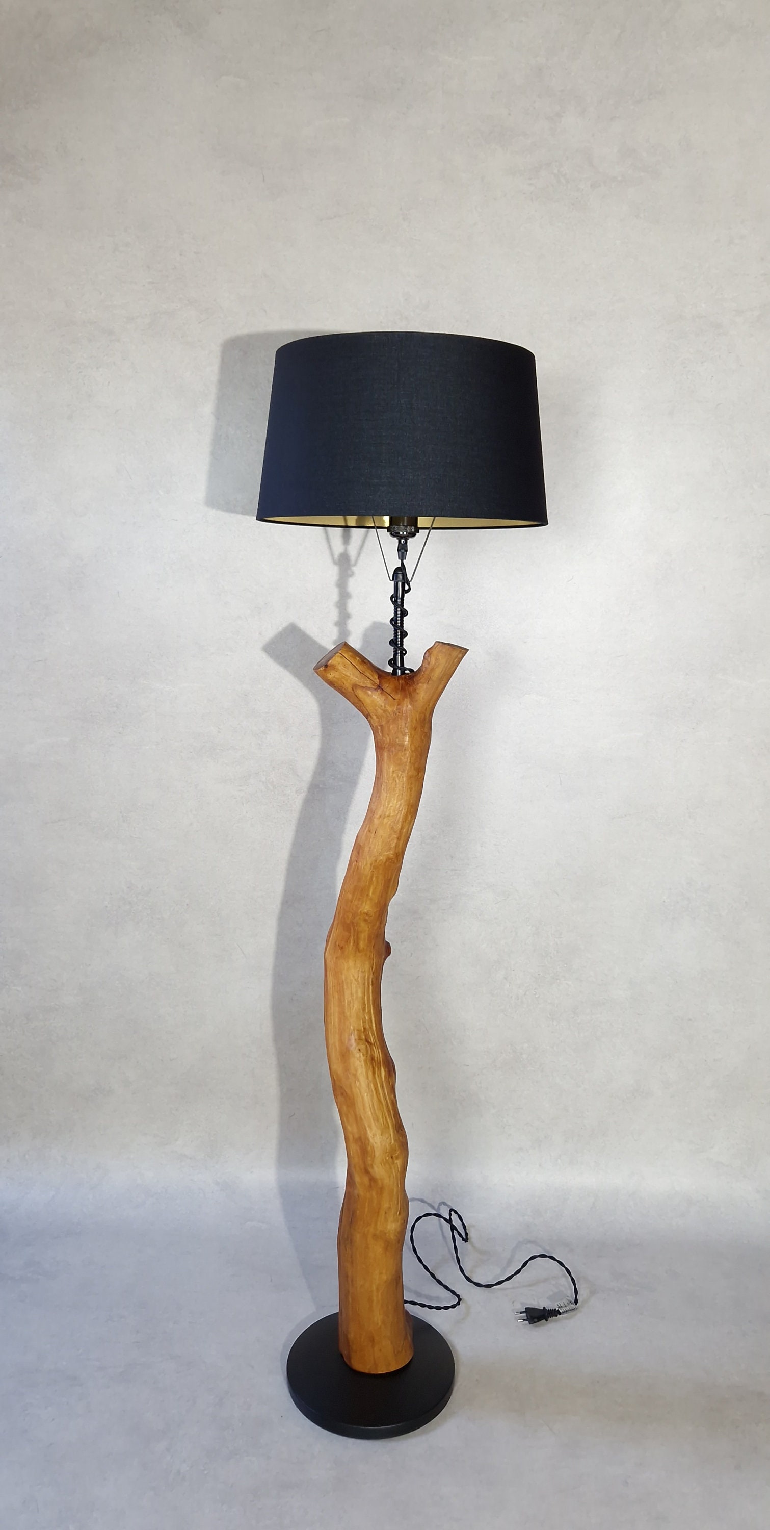 Rustic wooden 2024 floor lamp