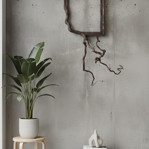 Rama Fusion Frame Driftwood Wall Art, solidna, naturalna rama z drewna, ręcznie robiona, rzeźba z gałęzi, rama do powieszenia na ścianie WABI SABI
