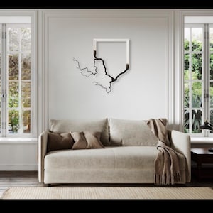 Fusion Frame Drivved Väggkonst Ramdesign Massivt Naturträ Handgjord Ram Skulptur Grenkonst Tavelram Väggbonad WABI SABI