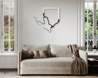Fusion Frame Driftwood Wandkunst Frame Ontwerp Massief Natuurlijk Hout Handgemaakt Frame Sculptuur Tak Kunst Fotolijst Wandhanger WABI SABI