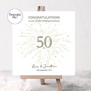 Goldene Hochzeit Jahrestag, Hochzeitstag Freunde, deine goldene Hochzeit, 50.Hochzeitstag, personalisiertes Jubiläum