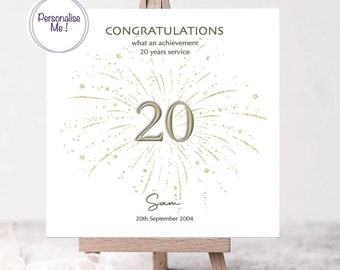 Personalized Work Anniversary Card, Employee Appreciation Gift