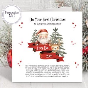 Enkelinnen erste Weihnachtskarte, Vers für Enkelin, personalisierte Karte Enkelinnen erstes Weihnachten, Pateninnen erstes Weihnachten