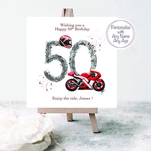 50er Geburtstagskarte für ihn, Motorrad Geburtstagskarte für 50 Jahre, Biker Karte für ihn, Biker Geburtstagskarte, Motorrad Karte für Papa