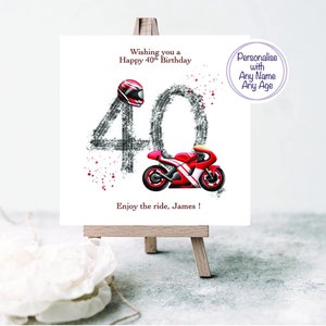 40er Geburtstagskarte für ihn, Motorrad Geburtstagskarte für 40er, Biker Karte für ihn, Biker Geburtstagskarte, Motorrad Karte für Papa