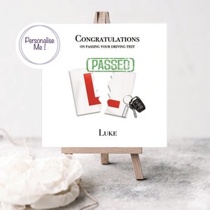 Herzlichen Glückwunsch zur bestandenen Fahrprüfungskarte mit zerrissenen L-Schild, Schlüsseln und PASSED-Schild, gut gemachte Fahrprüfung, Fahrprüfungs-Pass-Karte