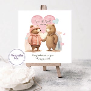 Engagement card for special friends, congratulations on your engagement, personalised card for engagement, engagement celebration wishes