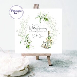 Karte zum Hochzeitstag Schwiegertochter und Schwiegertochter, Glückwunschkarte zum Jahrestag, Jubiläumskarte Schwiegertochter und Schwiegertochter, personalisierte Karte