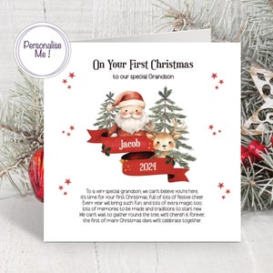 Enkel erste Weihnachtskarte, Karte mit Vers für Enkel, personalisierte Karte Enkel erstes Weihnachten, Karte für Patensöhne erstes Weihnachten