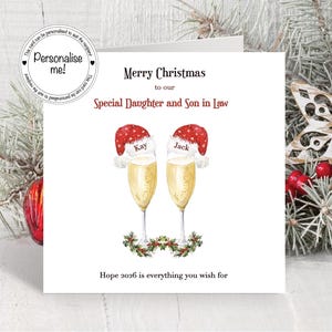 Champagne ? To A Special Son & Daughter In Law ? Christmas Card - View #6
