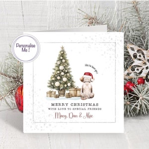Cockapoo Weihnachtskarte für besondere Freunde, Familien Weihnachtskarte mit Hund, Cockapoo Hundeliebhaber Karte Weihnachten, personalisierte Weihnachtskarte