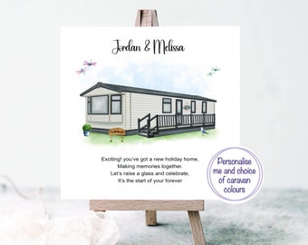 Personalized New Caravan Holiday Home Card: Good Luck Moving Card