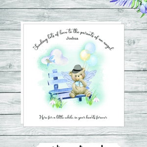 Personalisierte Karte für Eltern oder Großeltern eines Engelsbabys, Verlust des Babys, Liebe senden, Beileidskarte Verlust des Babys, Engelsbaby