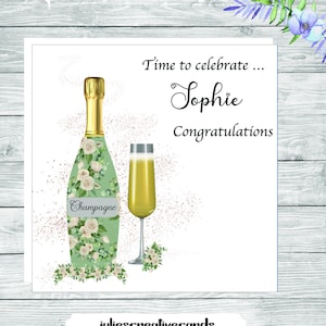 Champagner-Feier-Karte, gut gemacht, stolz auf Sie, Zeit, Karte mit Champagner und Glas zu feiern, hübsche Farben, die passend sind