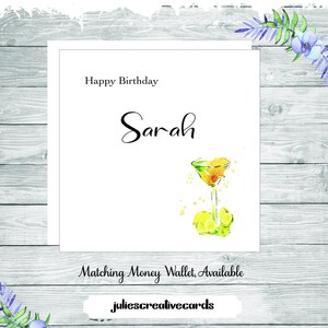 Personalisierte Cocktail Geburtstagskarte für Sie, Aquarell Bild, Cocktail Freunde, Karte für Bestie, personalisierter Einsatz verfügbar