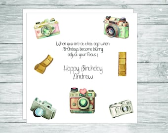 Personalized Camera Birthday Card: Photographer Gift