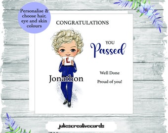 Personalized Driving Test Card For Son: Congratulations Card