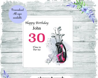 Personalized Golf Birthday Card: Golfer Gift