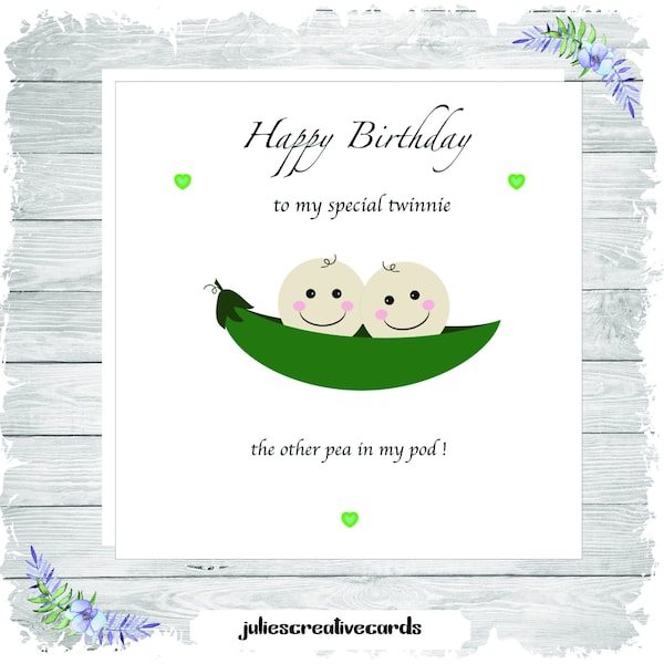 Two Peas N A Pod Brthday Card Brthday Card Peas N A - Etsy UK