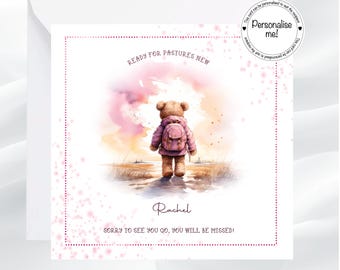 Personalised Leaving Card, Sorry To See You Go, New Job, Pastures New Card