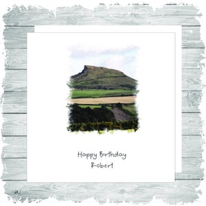 Photographische Karte, Roseberry Topping, North Yorkshire kann dem Anlass entsprechend personalisiert werden