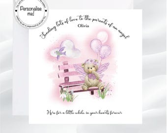 Personalized Angel Baby Sympathy Card: Loss of Baby