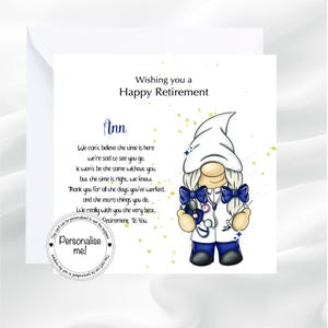 Personalized Nurse Retirement Card: Linen Finish, Three Sizes
