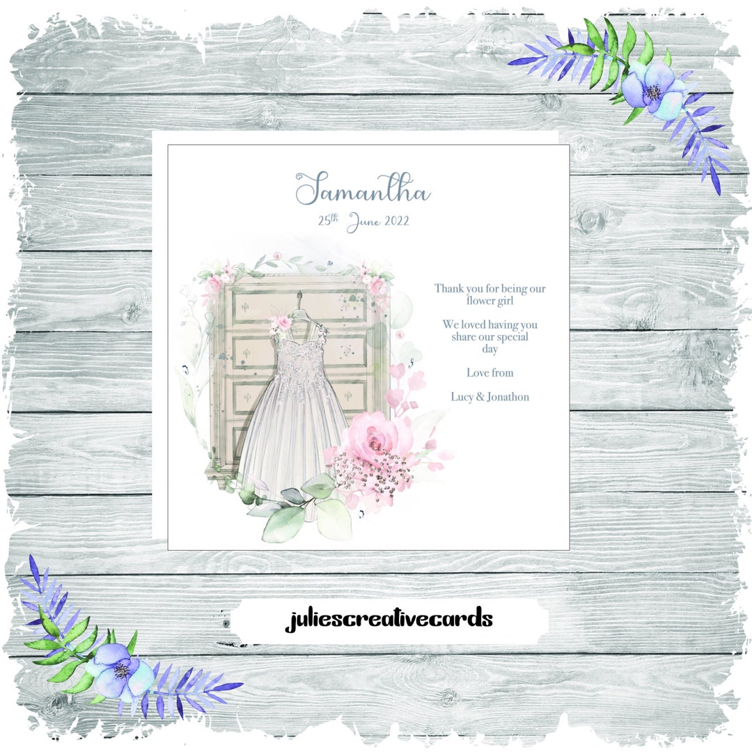 Personalised Stunning Flower Girl Thank You, Thank You for Being My ...