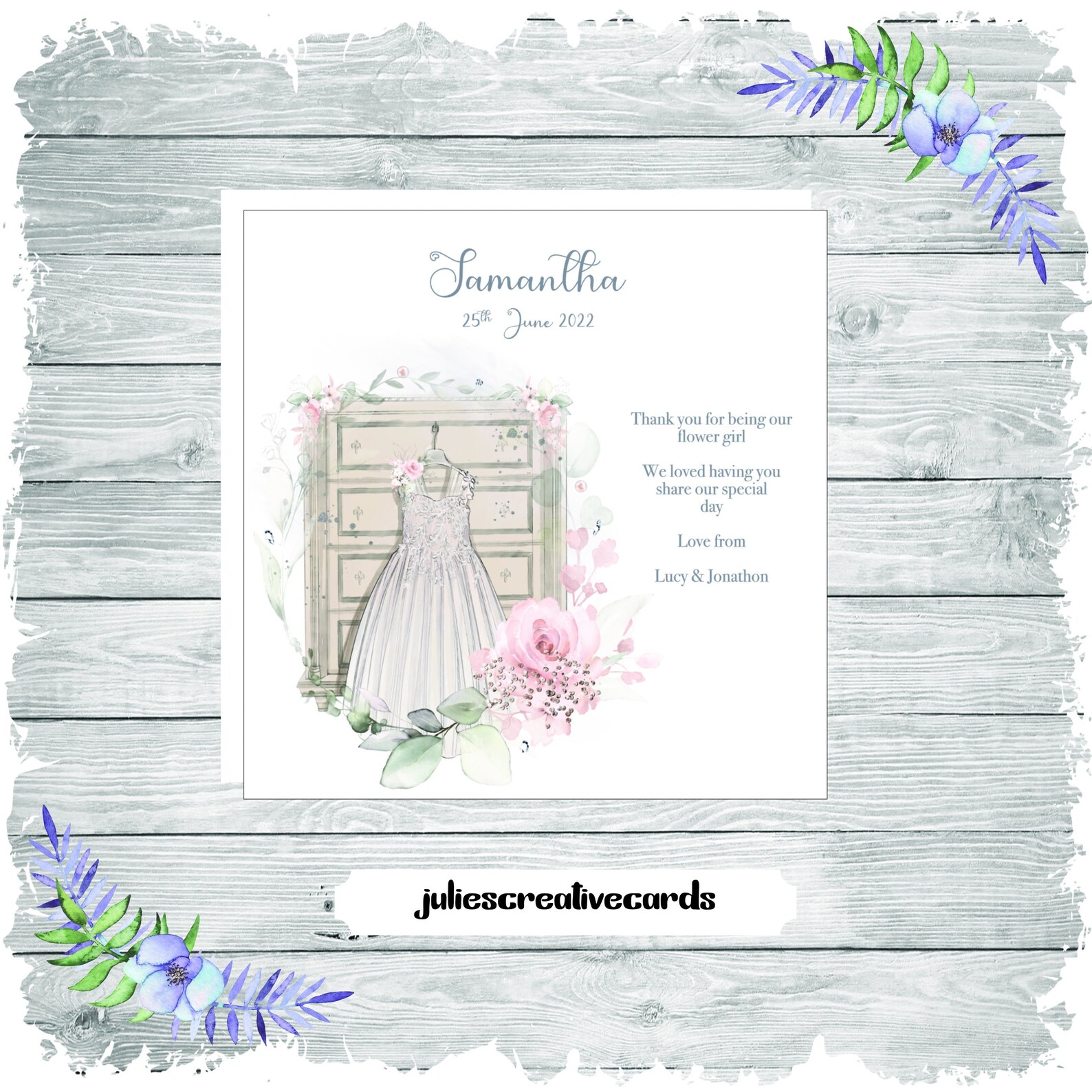 Personalised Stunning Flower Girl Thank You Thank You for - Etsy UK