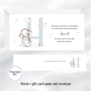 Baby Geschenk Geld Brieftasche, Geschenk Brieftasche für eine neue Enkelin, neue Baby Mädchen Geld oder Geschenkkartenhalter, personalisierte Geldhalter für Baby
