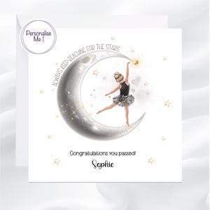 Carte personnalisée pour une jolie danseuse, carte d'examens de danse pour fille, carte porte-bonheur danseuse pour amie, carte examens de danse si fier de vous