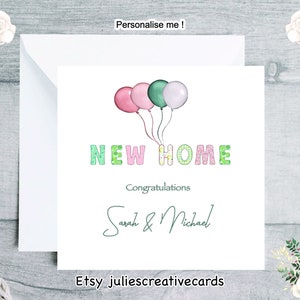 Personalised New Home card in pastel shades, Congratulations On Your New Home, Happy Moving Day, New Home Card For Friends, New home gift