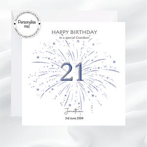 Personalisierte 21. Geburtstagskarte für einen besonderen Enkel, 21. Geburtstagskarte, Geburtstagskarte für Enkel, 18. Karte, 21. Karte, 25. Karte
